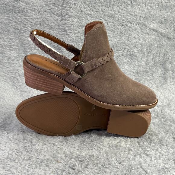 Lucky Brand Shoes - Lucky Brand Fenise Clogs Brown Suede Booties Women's Size 7.5 Backstrap